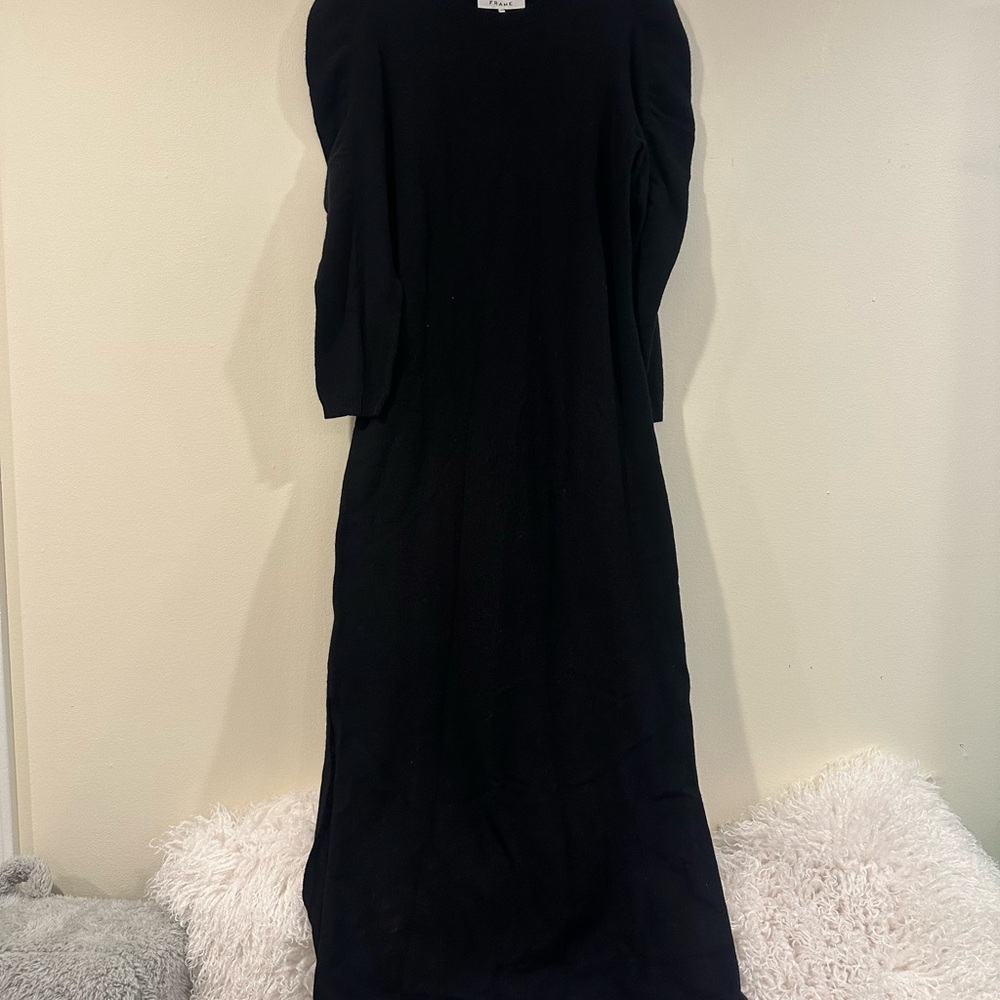 Frame Denim Black Long Sleeve Dress